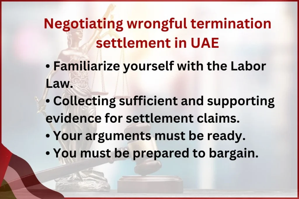 Negotiating wrongful termination settlement in UAE